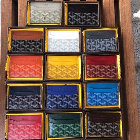 goyard saint sulpice card holder monogram chevron multicolor brown|goyard saint sulpice retail price.